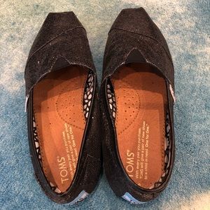 Toms black sparkling canvas classic special edit.